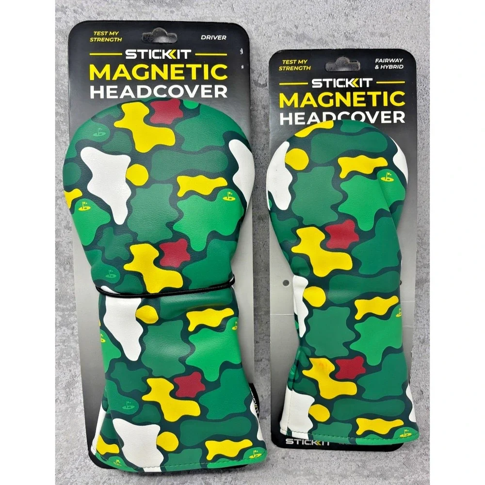 NWT StickIt Magnetic Golf Headcovers Camo Driver + Fairway‎ Hybrid Set
